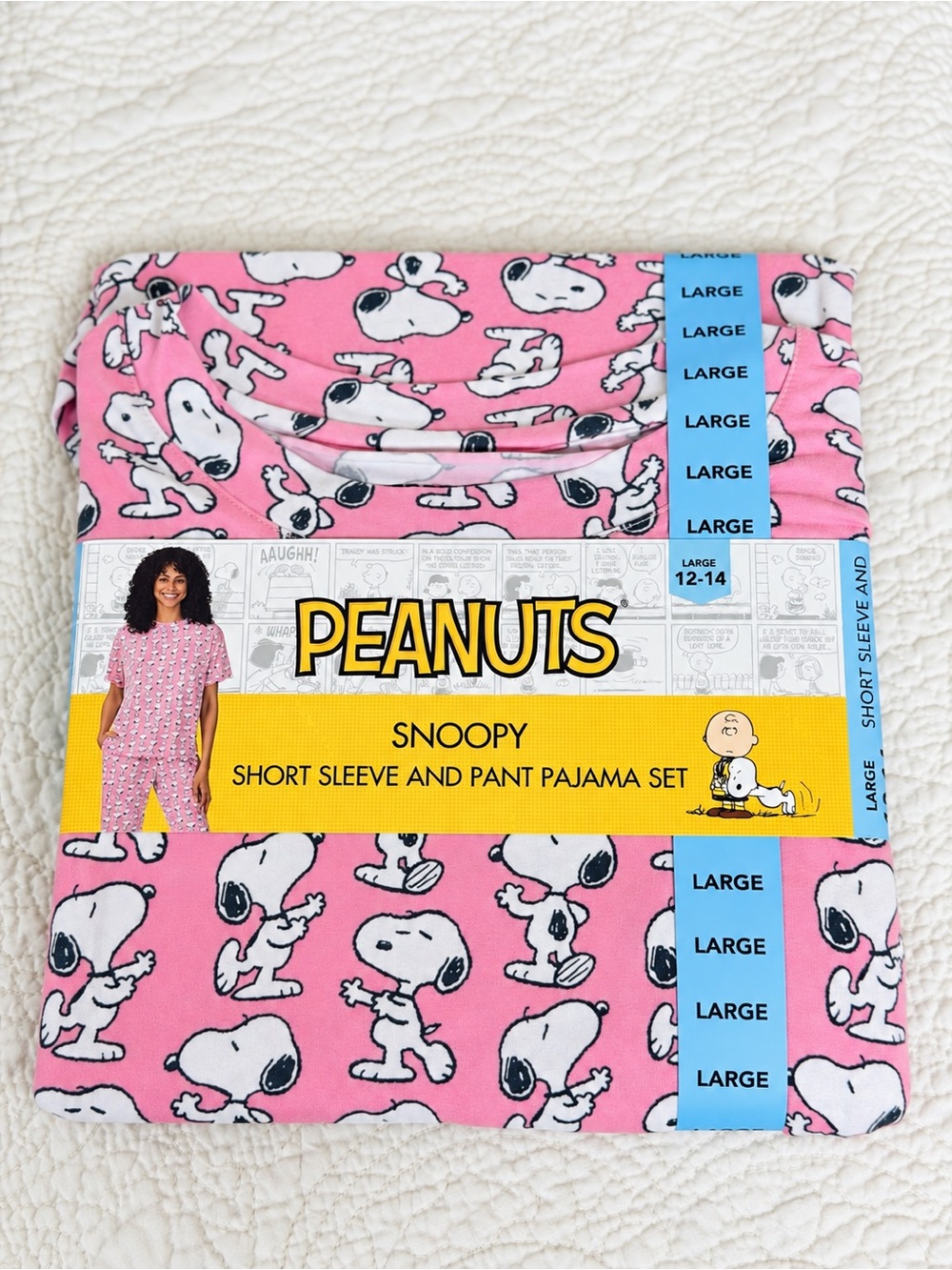 Peanuts Snoopy Women’s Pink Pajama Set Large 12–14 NIP
